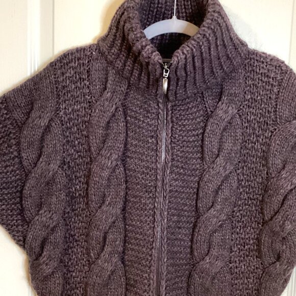 Elsamanda Women's Cable Knitted Chunky Cardigan Wool Alpaca Blend Warm Italy - Picture 2 of 8